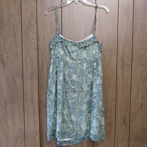J Crew Green Floral Silk Spaghetti Strap Dress 10
